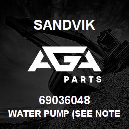 69036048 Sandvik WATER PUMP (SEE NOTES) RB | AGA Parts