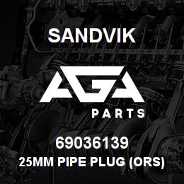 69036139 Sandvik 25MM PIPE PLUG (ORS) | AGA Parts