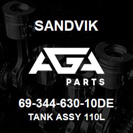 69-344-630-10DE Sandvik TANK ASSY 110L | AGA Parts