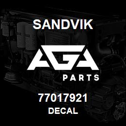 77017921 Sandvik DECAL | AGA Parts