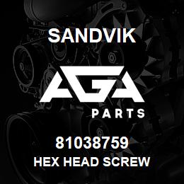 81038759 Sandvik HEX HEAD SCREW | AGA Parts