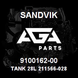 9100162-00 Sandvik TANK 28L 211566-028 | AGA Parts
