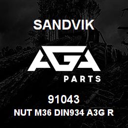 91043 Sandvik NUT M36 DIN934 A3G RB | AGA Parts