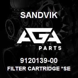9120139-00 Sandvik FILTER CARTRIDGE *SEE I-TEXT | AGA Parts