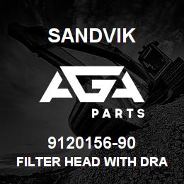 9120156-90 Sandvik FILTER HEAD WITH DRAINAGE | AGA Parts
