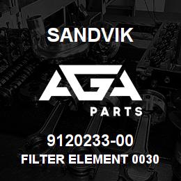 9120233-00 Sandvik FILTER ELEMENT 0030 R010 BNHC | AGA Parts