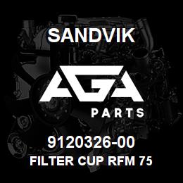 9120326-00 Sandvik FILTER CUP RFM 75 | AGA Parts