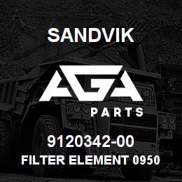 9120342-00 Sandvik FILTER ELEMENT 0950 R010 G/HC/SFRE | AGA Parts