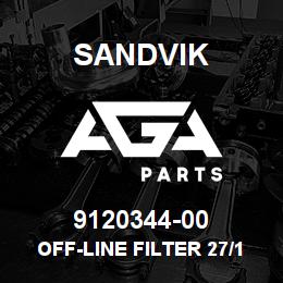 9120344-00 Sandvik OFF-LINE FILTER 27/108 440-480 V. 60HZ | AGA Parts