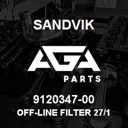 9120347-00 Sandvik OFF-LINE FILTER 27/108 575 V. 50HZ | AGA Parts