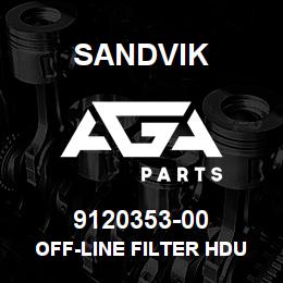 9120353-00 Sandvik OFF-LINE FILTER HDU 27/54 460 V. 60HZ | AGA Parts