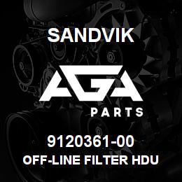 9120361-00 Sandvik OFF-LINE FILTER HDU 27/54 400 V. 50HZ | AGA Parts