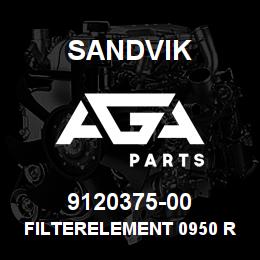 9120375-00 Sandvik FILTERELEMENT 0950 R025 W/HC BYPAS | AGA Parts