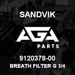 9120378-00 Sandvik BREATH FILTER G 3/4 IN. | AGA Parts