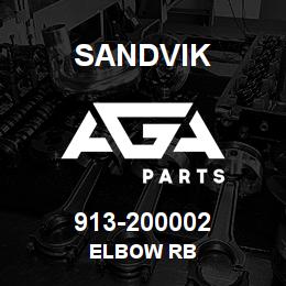 913-200002 Sandvik ELBOW RB | AGA Parts