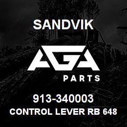913-340003 Sandvik CONTROL LEVER RB 64802890 RB | AGA Parts