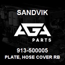 913-500005 Sandvik PLATE, HOSE COVER RB 64802937 RB | AGA Parts