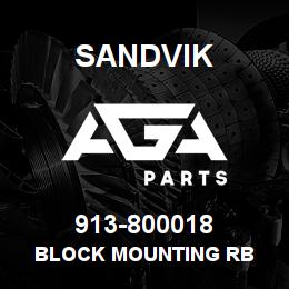913-800018 Sandvik BLOCK MOUNTING RB | AGA Parts