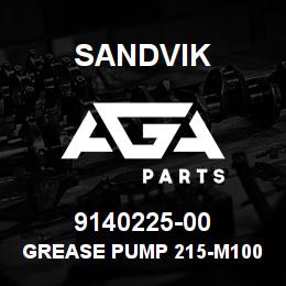9140225-00 Sandvik GREASE PUMP 215-M100-30XYBU-1K7 | AGA Parts