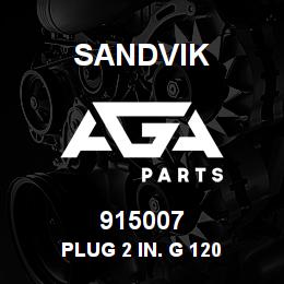 915007 Sandvik PLUG 2 IN. G 120 | AGA Parts
