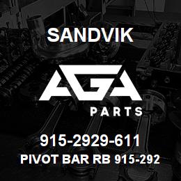 915-2929-611 Sandvik PIVOT BAR RB 915-2929611 RB | AGA Parts
