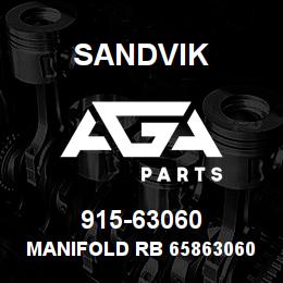 915-63060 Sandvik MANIFOLD RB 65863060 RB | AGA Parts