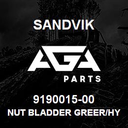9190015-00 Sandvik NUT BLADDER GREER/HYDAC | AGA Parts