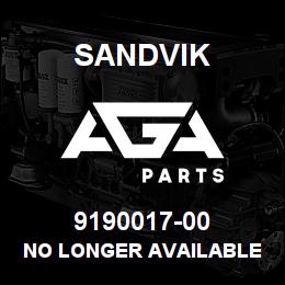 9190017-00 Sandvik NO LONGER AVAILABLE | AGA Parts