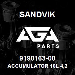 9190163-00 Sandvik ACCUMULATOR 10L 4,2 MPA *UNCHARGEDRB | AGA Parts