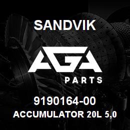 9190164-00 Sandvik ACCUMULATOR 20L 5,0 MPA RB | AGA Parts