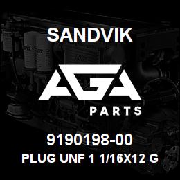 9190198-00 Sandvik PLUG UNF 1 1/16X12 GUI | AGA Parts