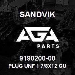 9190200-00 Sandvik PLUG UNF 1 7/8X12 GUI | AGA Parts