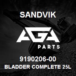 9190206-00 Sandvik BLADDER COMPLETE 25L CE - UNCHARGE | AGA Parts