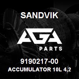 9190217-00 Sandvik ACCUMULATOR 10L 4,2 MPA *CHARGED* RB | AGA Parts