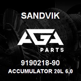 9190218-90 Sandvik ACCUMULATOR 20L 6,0 MPA *CHARGED* RB | AGA Parts