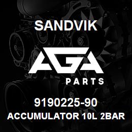 9190225-90 Sandvik ACCUMULATOR 10L 2BAR UNCHARGED KIT | AGA Parts