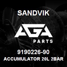 9190226-90 Sandvik ACCUMULATOR 20L 2BAR UNCHARGED KIT | AGA Parts