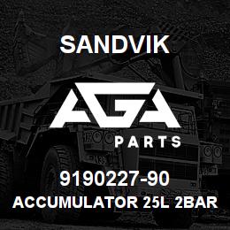 9190227-90 Sandvik ACCUMULATOR 25L 2BAR UNCHARGED KIT | AGA Parts