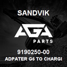 9190250-00 Sandvik ADPATER G6 TO CHARGING UNIT F ACCU | AGA Parts