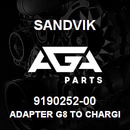 9190252-00 Sandvik ADAPTER G8 TO CHARGING UNIT F ACCU | AGA Parts