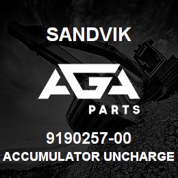 9190257-00 Sandvik ACCUMULATOR UNCHARGED 1L 2BAR | AGA Parts