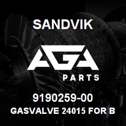 9190259-00 Sandvik GASVALVE 24015 FOR BLADDER 16422 | AGA Parts