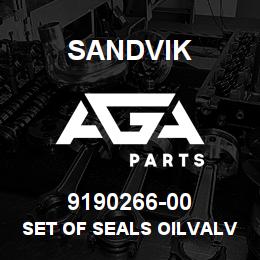 9190266-00 Sandvik SET OF SEALS OILVALVE ACC | AGA Parts
