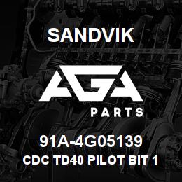 91A-4G05139 Sandvik CDC TD40 PILOT BIT 139 TC | AGA Parts