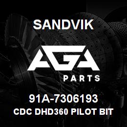91A-7306193 Sandvik CDC DHD360 PILOT BIT 193 TC | AGA Parts