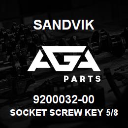 9200032-00 Sandvik SOCKET SCREW KEY 5/8 IN. | AGA Parts