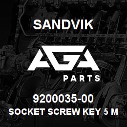 9200035-00 Sandvik SOCKET SCREW KEY 5 MM. | AGA Parts