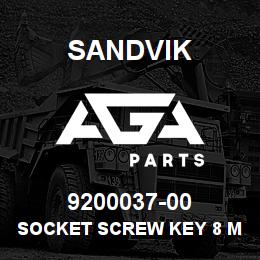 9200037-00 Sandvik SOCKET SCREW KEY 8 MM. | AGA Parts