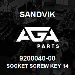 9200040-00 Sandvik SOCKET SCREW KEY 14 MM. | AGA Parts