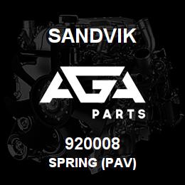 920008 Sandvik SPRING (PAV) | AGA Parts